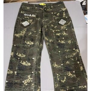 Guapi Jeans Mens 36 34 Camo All Over Pockets Flared Designer Stretch